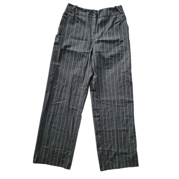 ARMANI Collezioni Vintage Virgin Wool Striped Straight Leg Pants 8 Preppy Office - Picture 1 of 10
